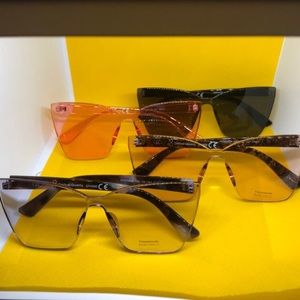 Cat eye retro sunglasses (blue and pink)